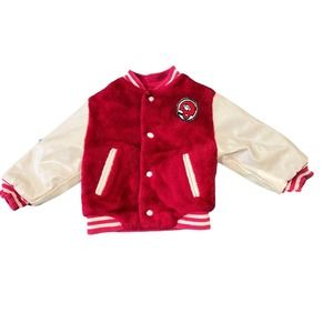 Vintage Letterman's Varsity Jacket Toddler Size Leather Sleeves Size 24 Months